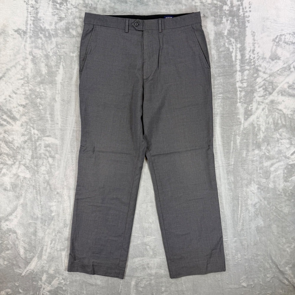 J Crew‎ Wool Dress Pants Men's Size 36x32 Gray Flat Front Wool Formal Pants
